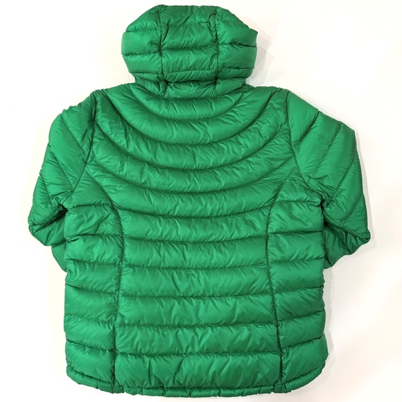 L.L.Bean Hooded Down Jacket 850 Fill Ultralight Green Petite L - Picture 3 of 13
